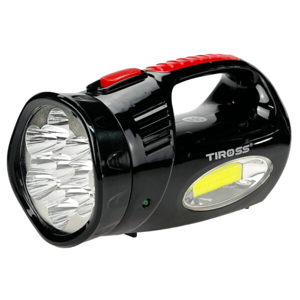 Latarka Tiross LED akumulatorowa 3 tryby Czarna