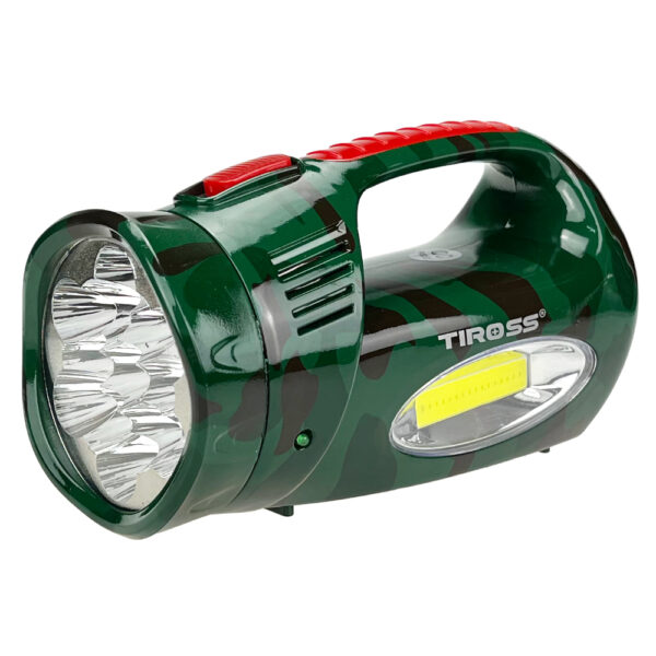Latarka Tiross LED akumulatorowa 3 tryby Zielone Moro